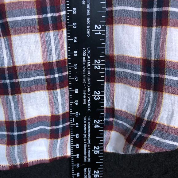 Ann Taylor LOFT Womens Shirt White Multicolored Plaid Roll Tab Lightweight Small - Picture 9 of 12